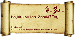 Hajdukovics Zsadány névjegykártya